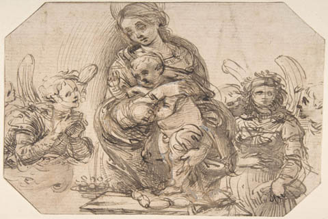 (Attributed to Filippino Lippi Virgin and Child Attended by Angels)