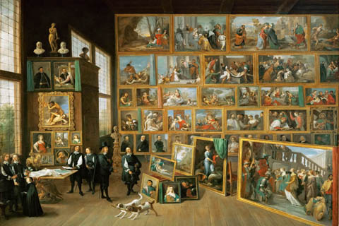 (David Teniers II -- Archduke Leopold Wilhelm in his gallery in Brussels)