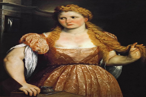 (Paris Bordone (1500-1571) -- Woman at Her Dressing Table)