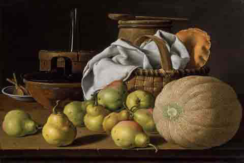 (Luis Mel閚dez Still Life with Melon and Pears)