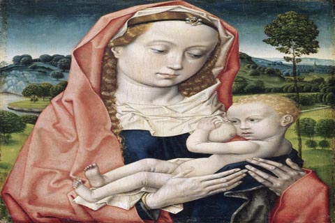 《圣母与圣子》-雨果·凡德(Attributed to Hugo van der Goes Netherlandish (active Ghent) first documented 1467 died 1482 Virgin and Child.tif)