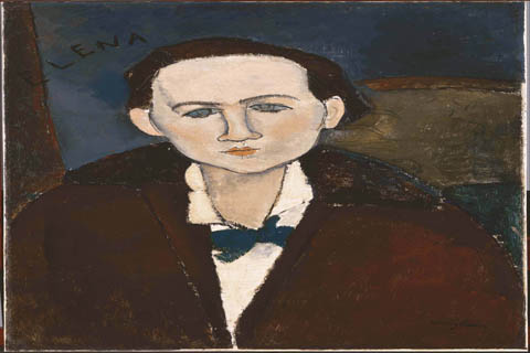 《埃琳娜》-阿米地奥•莫迪里阿尼(Amedeo Modigliani (1884–1920)-Elena Povolozky)