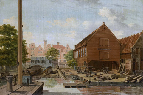 (Bertichen Pieter Godfried De scheepstimmerwerf ’D’Hollandsche Tuin’ op het Bickers Eiland te Amsterdam. 1823.jpeg)