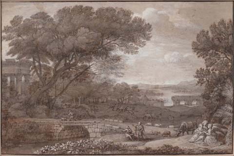 (Claude Lorrain (1604-1605–1682)-Landscape with the Rest on the F)