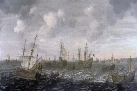 (Beelt Cornelis De Hollandse haringvloot onder zeil. 1660 - 1701)