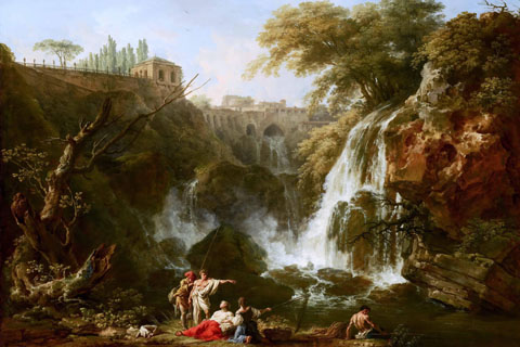 (Claude-Joseph Vernet - The Waterfalls at Tivoli, with the Villa of Maecenas)