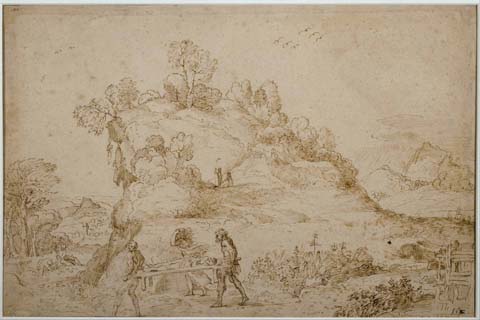 《风景和人物》-安尼巴莱·卡拉奇(Annibale Carracci (1560–1609)-Landscape and Figures)GH