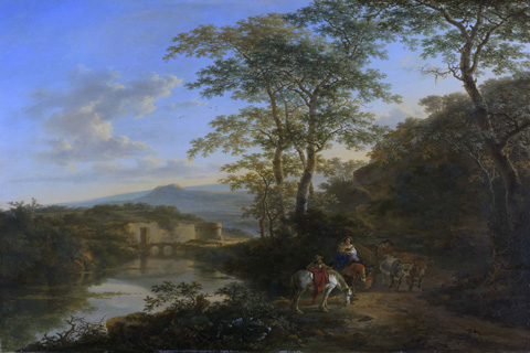 (Both Jan Italiaans landschap met de Ponte Molle 1640-1652)