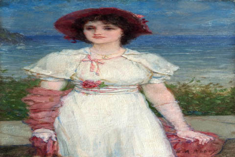 (Edwin Austin Abbey American 1852-1911 Young Woman in White by the Sea.tif)