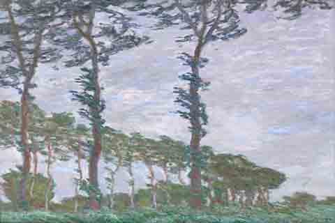 (Claude Monet Wind Effect Series of The Poplars)
