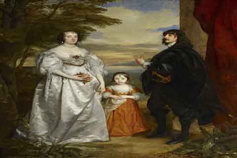 《詹姆斯·德比第七伯爵，他的夫人和孩子》-安东尼·范·戴克(Anthony Van Dyck - James, Seventh Earl of Derby, His Lady and Child, 1632-1641)
