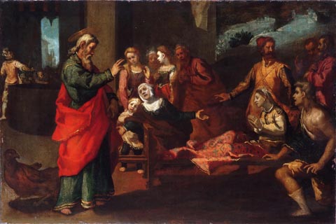 《圣·约翰福音传道者复兴了德鲁斯纳》-安德烈·波斯科利(Andrea Boscoli Italian (active Florence) c. 1560-1607 Saint John the Evangelist Reviving Drusiana.tif)