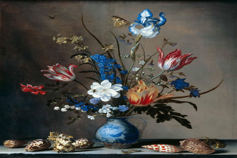 《花在万丽花瓶，用贝壳》(Balthasar van der Ast - Flowers in a Wan-Li Vase, with Shells)