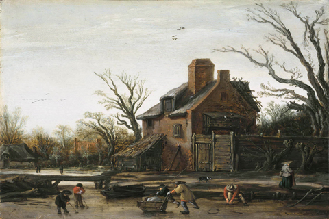 (Esaias van de Velde - Winter Landscape with Farmhouse)