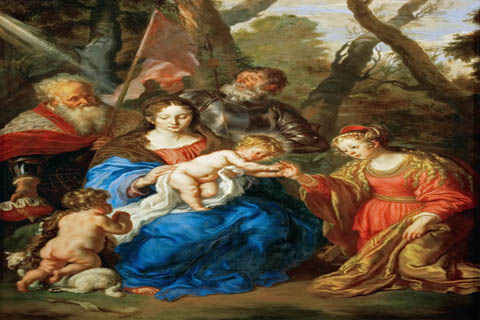(Joachim von Sandrart I (1606-1688) -- Mystic Marriage of Saint Catherine)