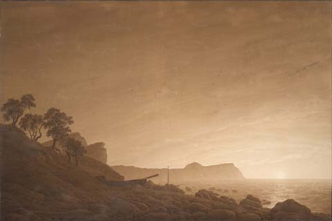 (Caspar David Friedrich (1774–1840)-View of Arkona with Rising Mo)