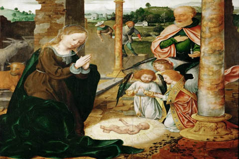 (Joos van Cleve -- The Birth of Christ)