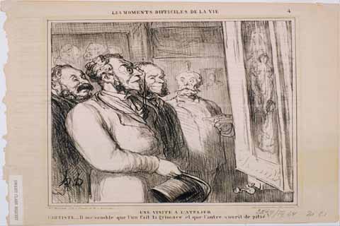 (Honoré Daumier (1808–1879)-Les Moments Difficiles de la Vie Une visite à l'atelier)