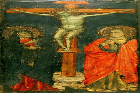 《耶稣被钉死在十字架上》-Piero di Miniato(Attributed to Piero di Miniato Italian (active Florence) first documented 1386 died 1430-46 The Crucifixion.tif)GH
