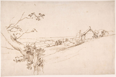(Anthony van Dyck Landscape with a Gnarled Tree and a Farm)