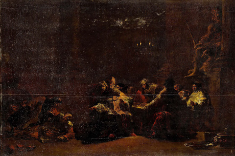 (Bramer Leonaert Pashur slaat Jeremia in de tempel 1648)