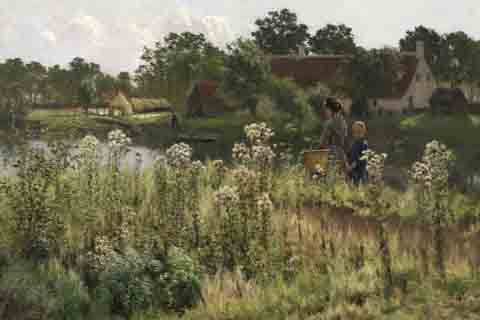 (Emile Claus - The River Lys at Astene c. 1885)