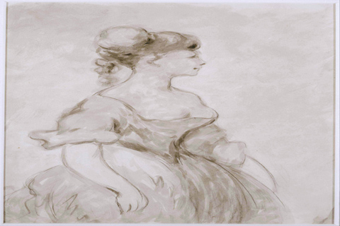 《女士裙衬》(Constantin Guys (1802–1892)-Lady in Crinoline)