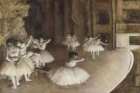(Edgar Degas Ballet Rehearsal on Stage)