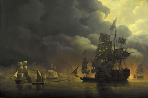 (Baur, Nicolaas -- De Engels-Nederlandse vloot onder Lord Exmouth en vice-admiraal Jonkheer Theodorus Frederik van Capellen stelt de Algerijnse fortificaties buiten gevecht, 1818)
