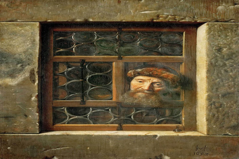 (Samuel van Hoogstraten (1627-1678) -- Man at the Window)