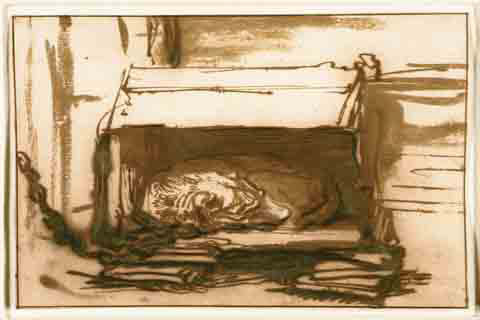 (Rembrandt Harmensz van Rijn Sleeping Watchdog)