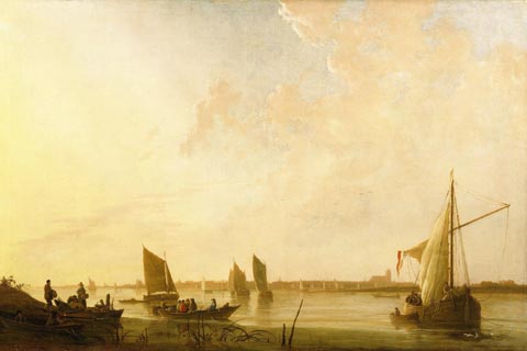 《日出》（1650年）-阿勒伯特·库伊普·多雷希特(Aelbert Cuyp - Dordrecht Sunrise, c. 1650)