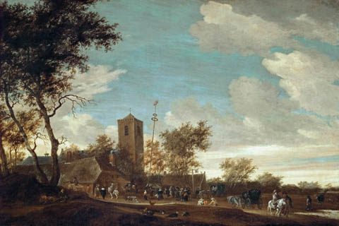 (Salomon van Ruysdael (c. 1602-1670) -- Kermess under the Maypole)