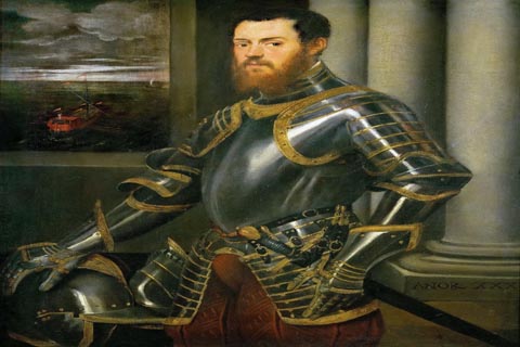 (Jacopo Tintoretto -- Man with Gold-damascened Armor)