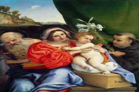 (Lorenzo Lotto Virgin and Child with Saints Jerome and Nicholas of Tolentino)