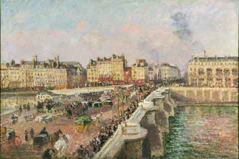 《午后阳光中的桥》(Camille Pissarro French 1830-1903 Afternoon Sunshine Pont Neuf.tif)
