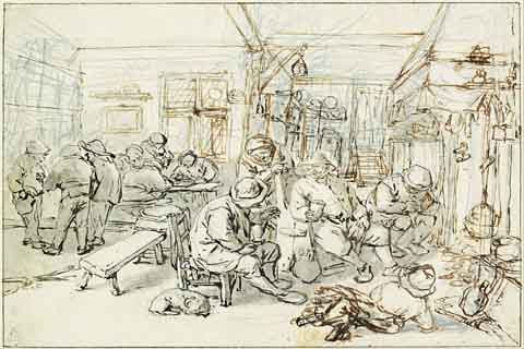(Adriaen van Ostade (1610–1685)-Company of Peasants in a Tavern)