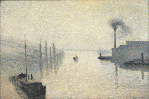 《雾的影响》(Camille Pissarro French 1830-1903 L’Île Lacroix  Rouen (The Effect of Fog).tif)
