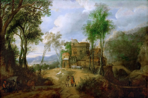 (Peeter Snayers -- Mountain Landscape with Castle)