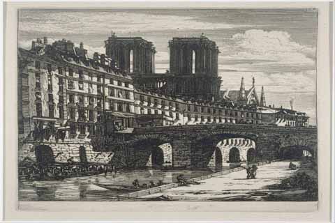 《一座桥》(Charles Méryon (1821–1868)-Le Petit Pont)