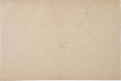 《裸体画》-阿米地奥•莫迪里阿尼(Amedeo Modigliani (1884–1920)-Nude)