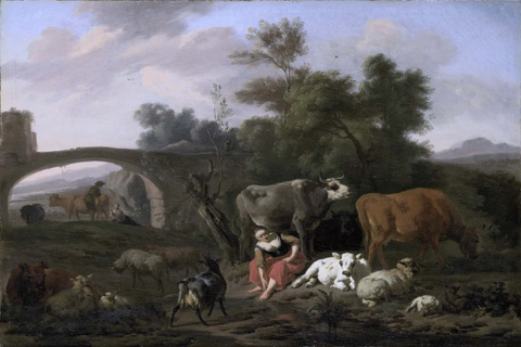 (Bergen Dirck van Landschap met herdersvolk en vee. 1660-1690.jpeg)