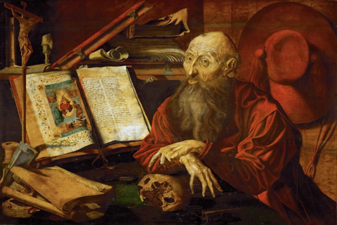(Marinus van Reymerswaele (c. 1490-c. 1567) -- Saint Jerome in Meditation)