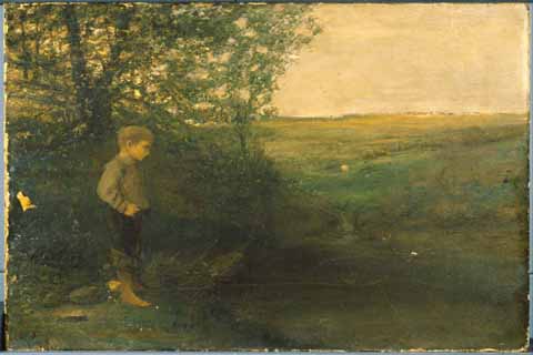 (George Fuller (1822 - 1884) (American)-Boy Fishing)