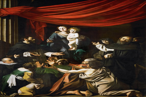 (Michelangelo Merisi da Caravaggio (1571-1610) -- Madonna of the Rosary )
