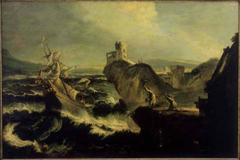 《沉船》-亚历桑德罗·马尼亚斯科(Allesandro Magnasco (1667 - 1749) (Italian)-The Shipwreck)GH