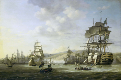 (Baur Nicolaas De Engels-Nederlandse vloot in de Baai van Algiers ter ondersteuning van het ultimatum tot vrijlating van blanke slaven 26 augustus 1816)