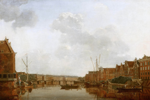 (Gerrit Toorenburgh - View of the River Amstel in Amsterdam)