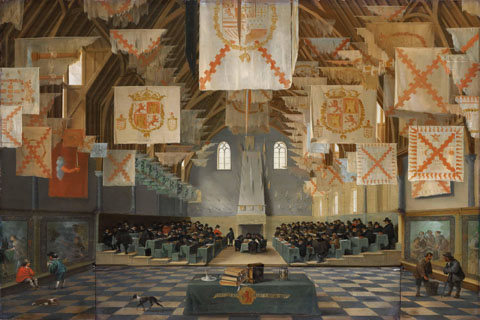 巴塞洛缪斯·凡·巴森(Bartholomeus van Bassen - Interior of the Great Hall on the Binnenhof in The Hague)