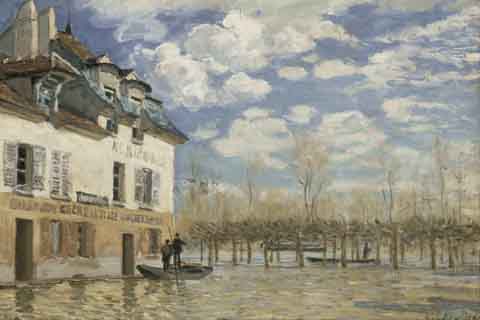 (Alfred Sisley Boat in the Flood at Port Marly)